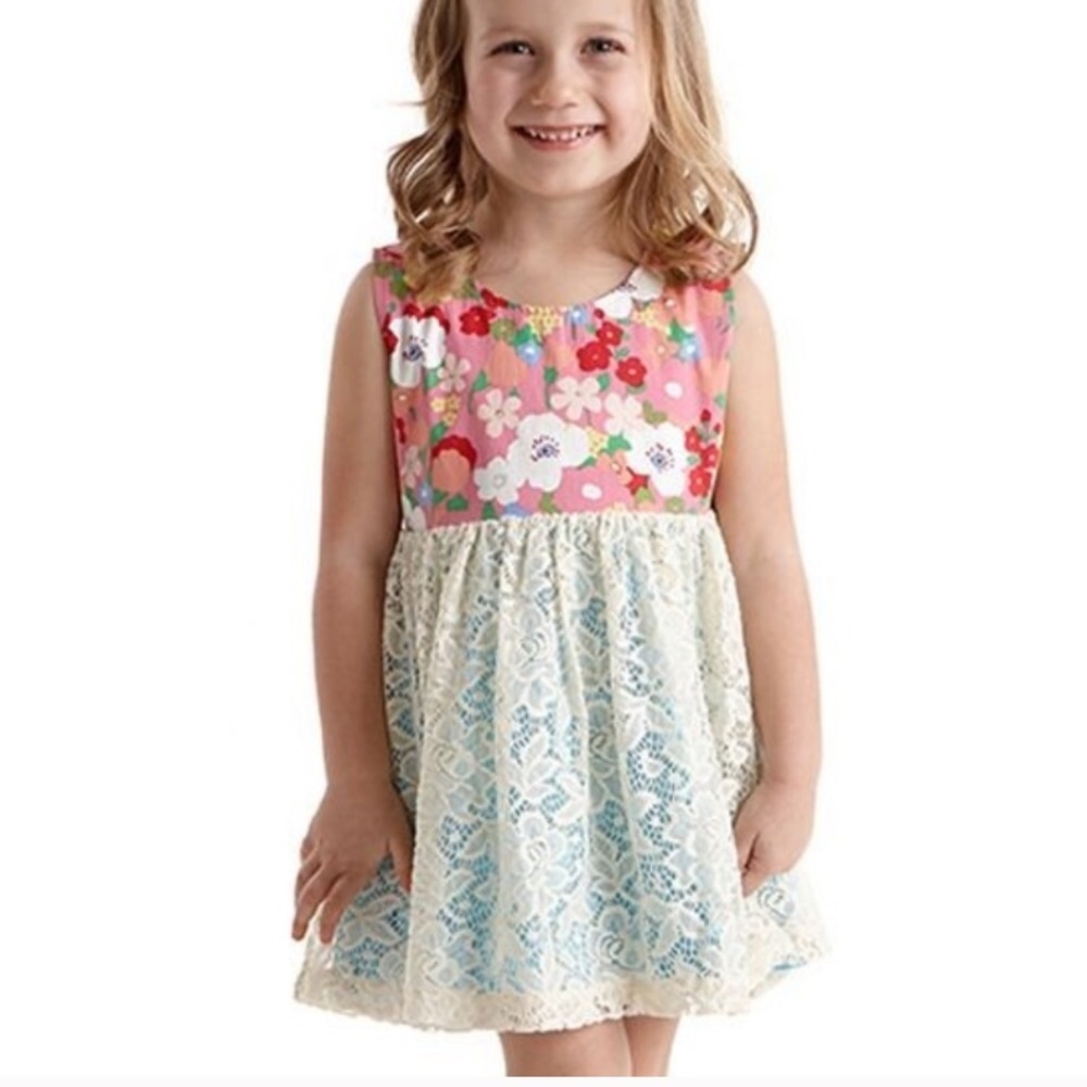 Matilda Jane Floral Print & Lace Dress Size 2